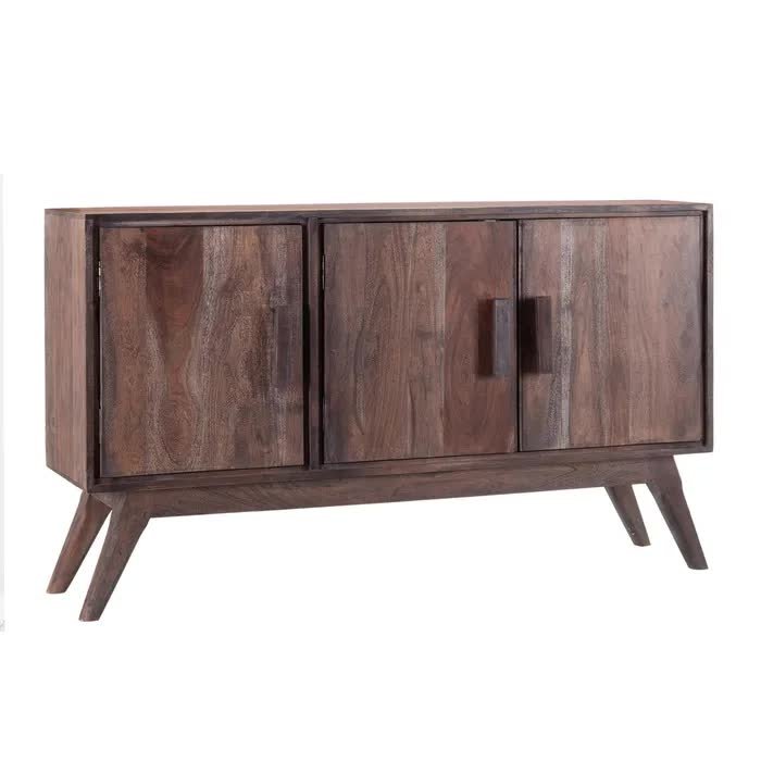 Bahut bois massif d'acacia naturel 133cm RIGAR