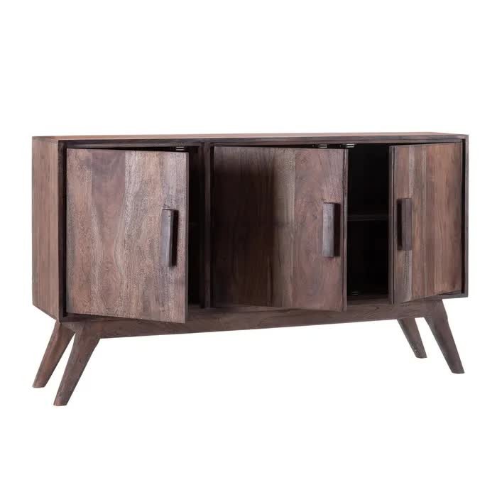 Bahut bois massif d'acacia naturel 133cm RIGAR