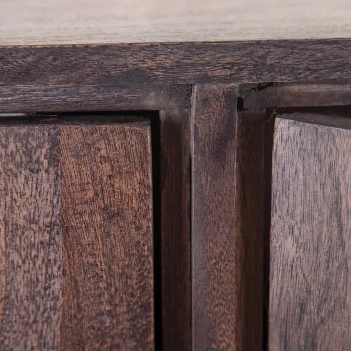 Bahut bois massif d'acacia naturel 133cm RIGAR