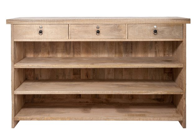 Bar en bois massif manguier industriel 180cm CUBA
