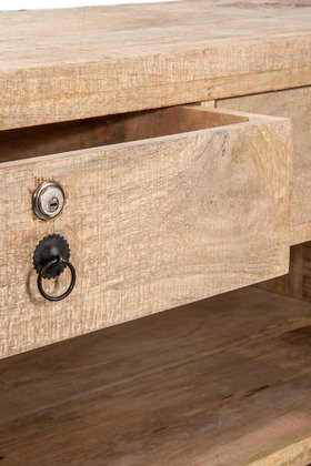 Bar en bois massif manguier industriel 180cm CUBA