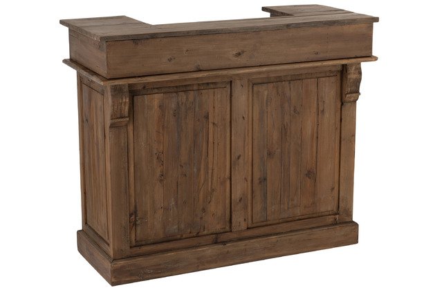 Bar vintage en bois recyclé 2 tiroirs 120cm JACK