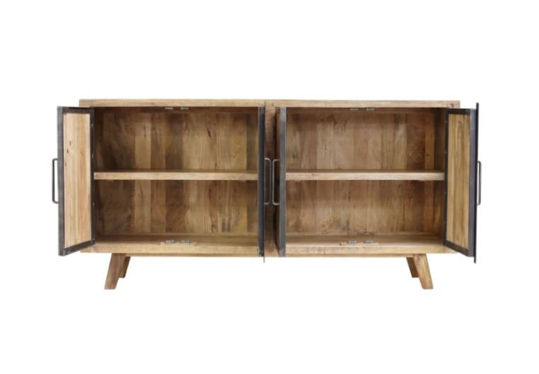 Buffet industriel bois massif manguier 180cm MEERA