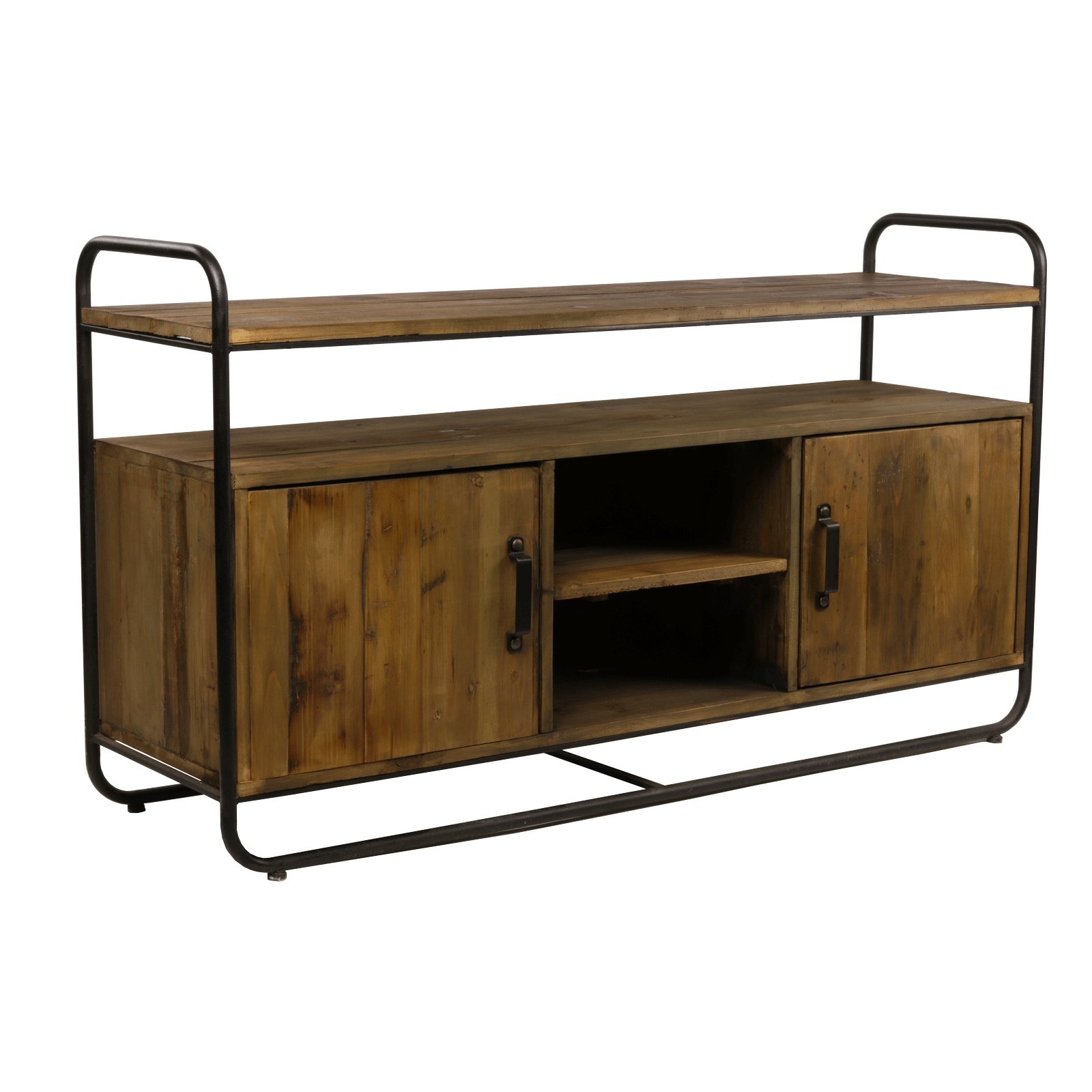 Buffet style industriel bois massif et métal 180cm BUFFY