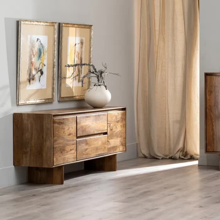 Buffet bois massif de manguier naturel 160cm MANGO