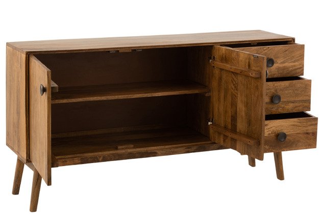 Buffet bois massif manguier style industriel 145cm STEVE