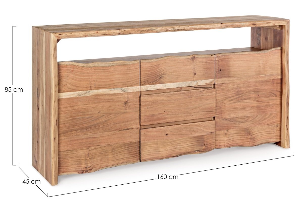 Buffet bois massif scandinave effet tronc d'arbre TRADBORJ