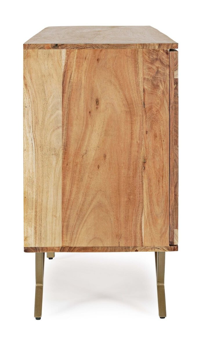 Buffet en acacia massif marqueterie moderne 160cm AXEL