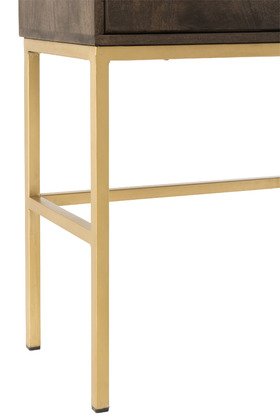 Buffet haut bois manguier moderne piétement métal or JANYS