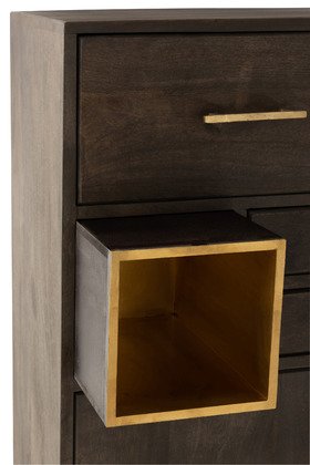Buffet haut bois manguier moderne piétement métal or JANYS