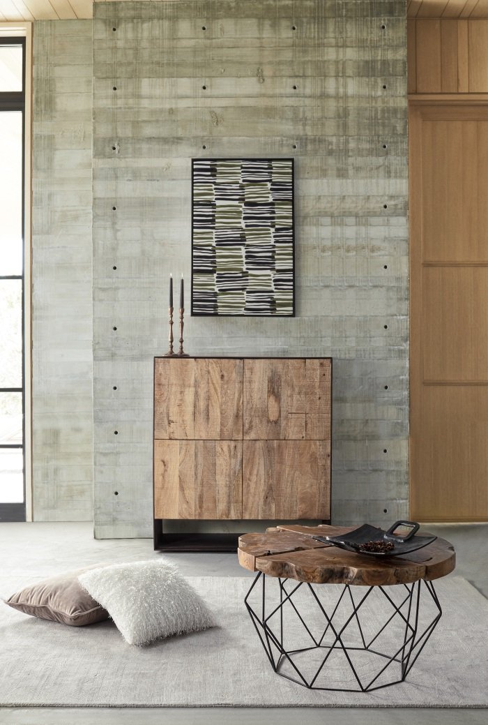 Buffet haut bois massif contemporain HUNTER