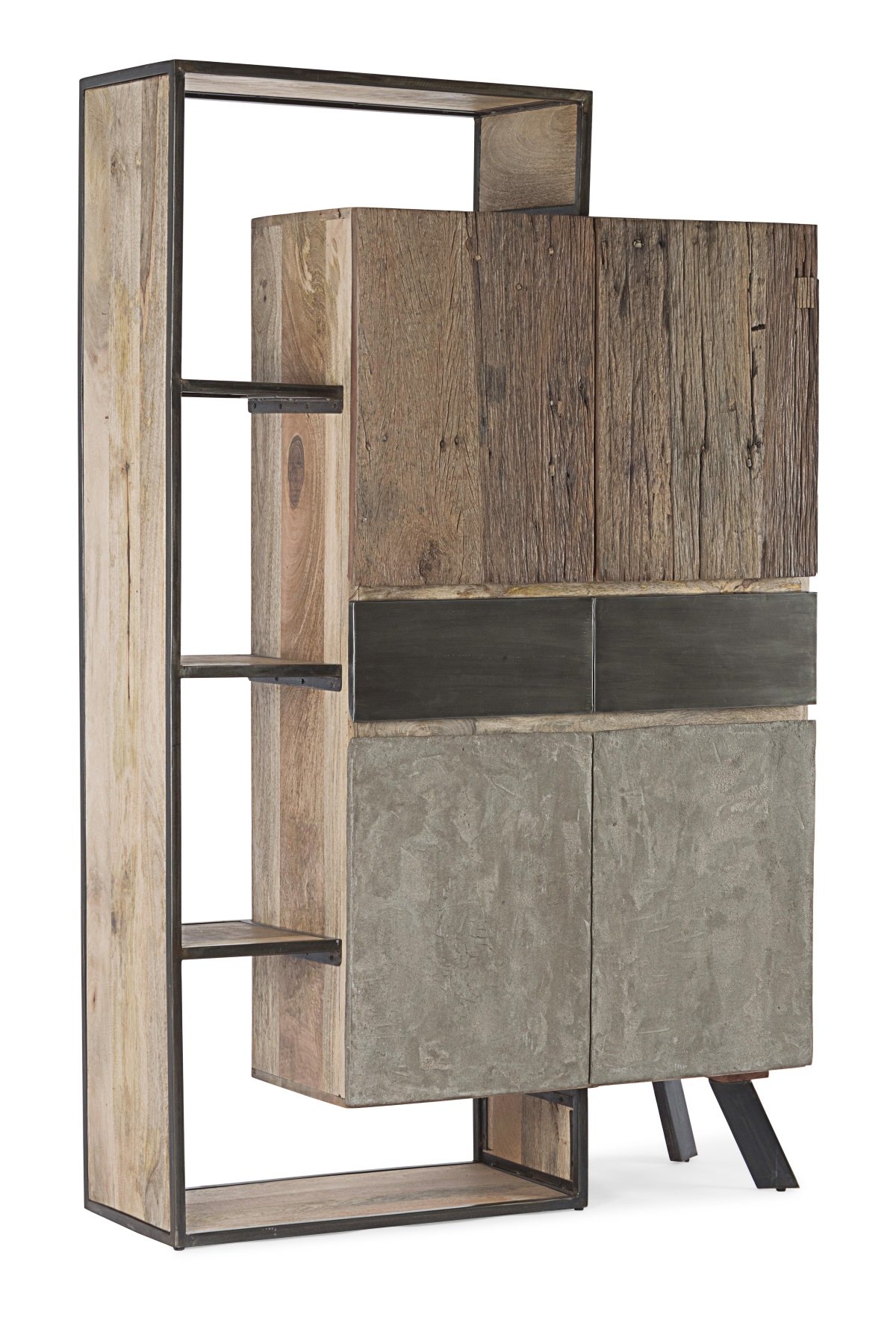 Buffet haut moderne bois métal béton BRADFORD