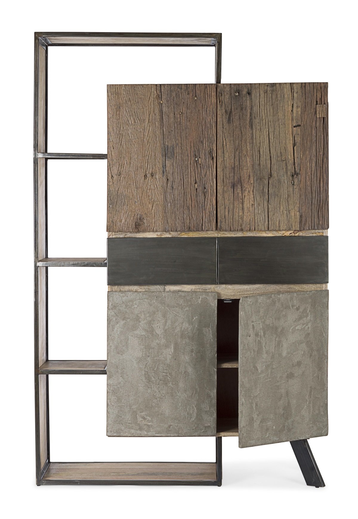 Buffet haut moderne bois métal béton BRADFORD