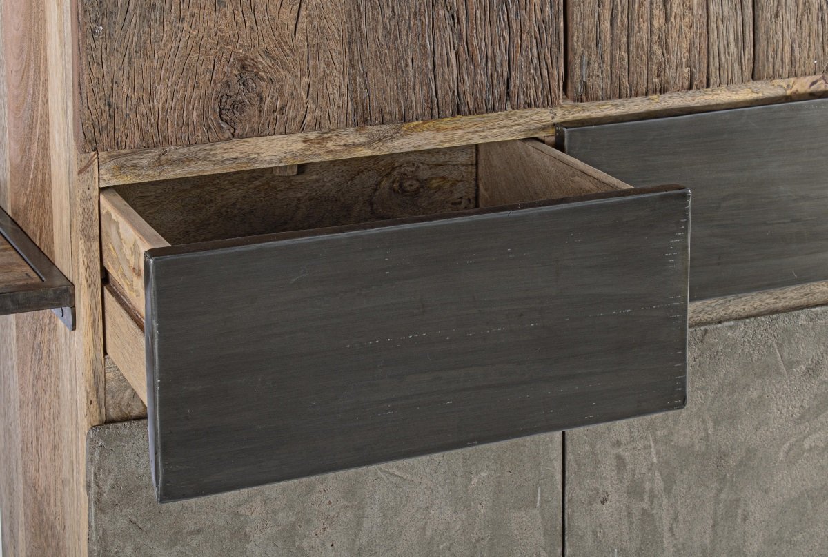 Buffet haut moderne bois métal béton BRADFORD