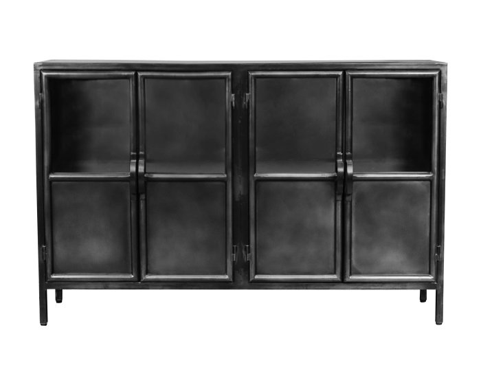 Buffet industriel en métal noir 140cm SLATE