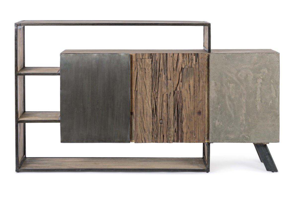 Buffet moderne bois métal béton BRADFORD