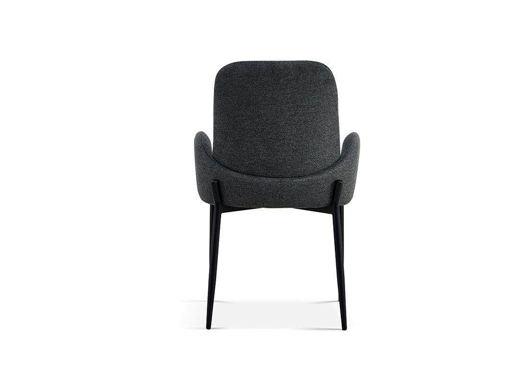 Chaise fauteuil moderne en tissu VALENTINE-Anthracite