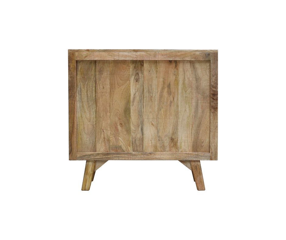 Petit buffet industriel bois massif 2 portes 95cm MEERA