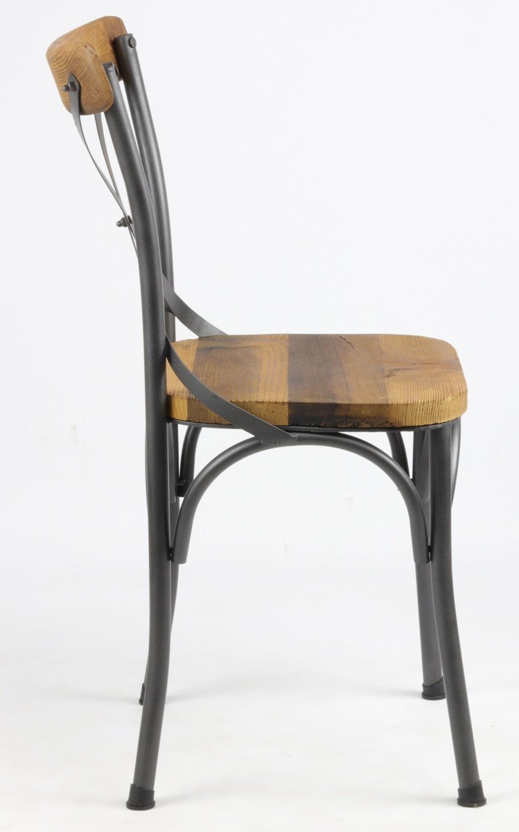 Chaise bistrot industrielle bois et métal TRADITION