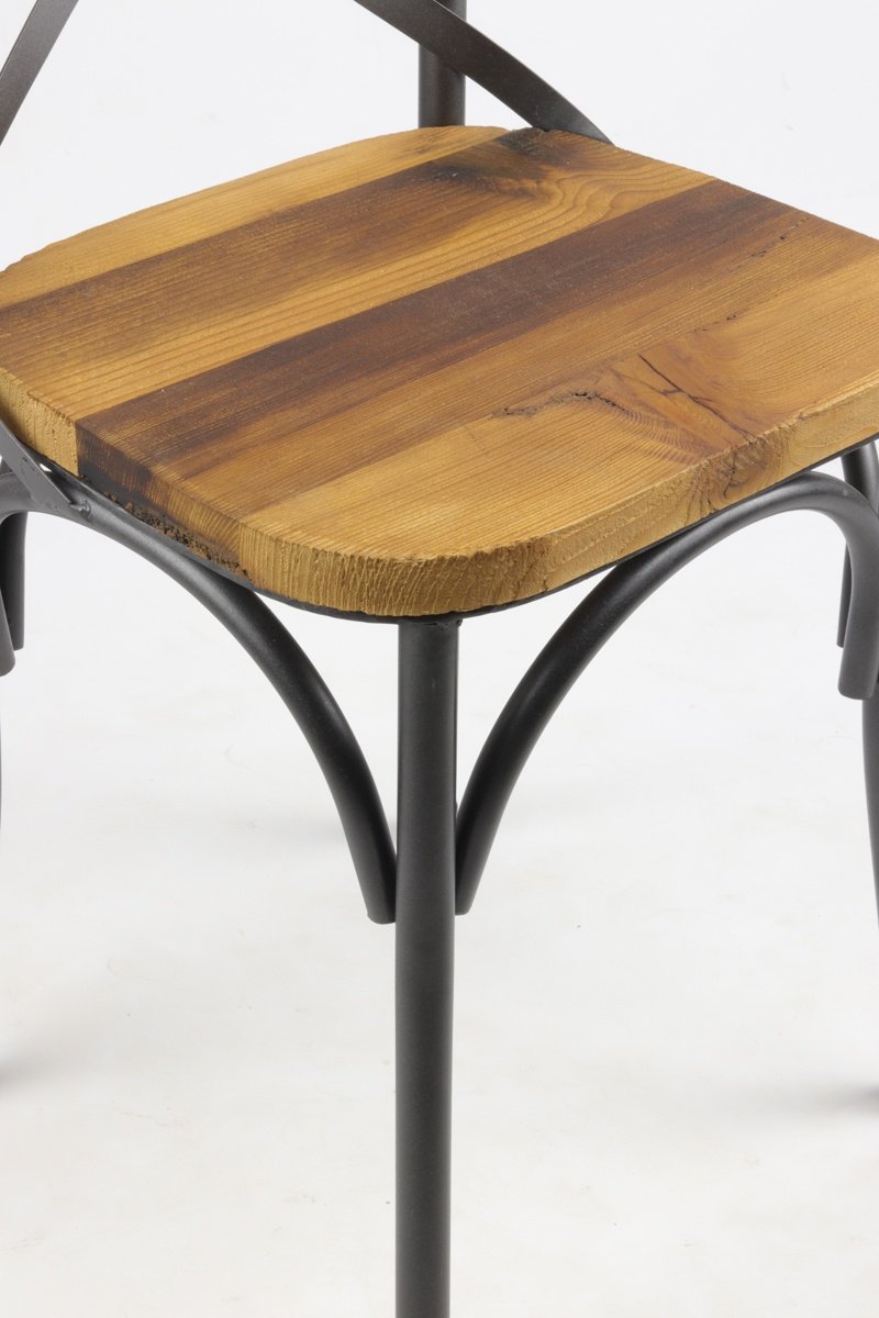 Chaise bistrot industrielle bois et métal TRADITION