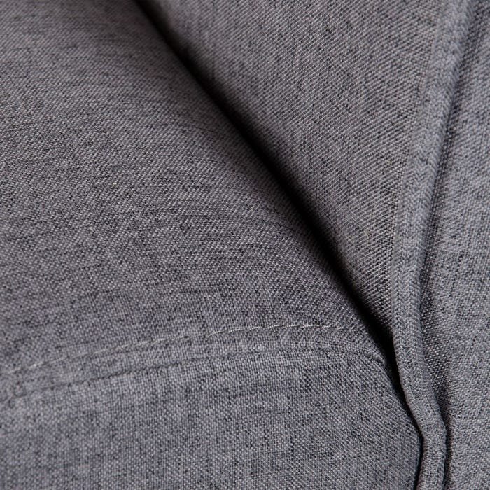 Chaise capitonnée en tissu lin gris (lot de 2) LUCILE 