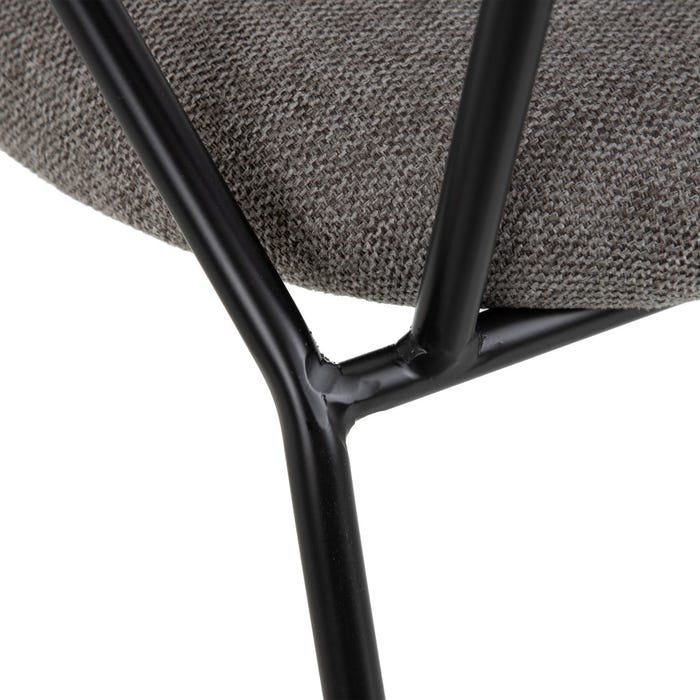 Chaise fauteuil capitonnée en tissu gris SILVA 