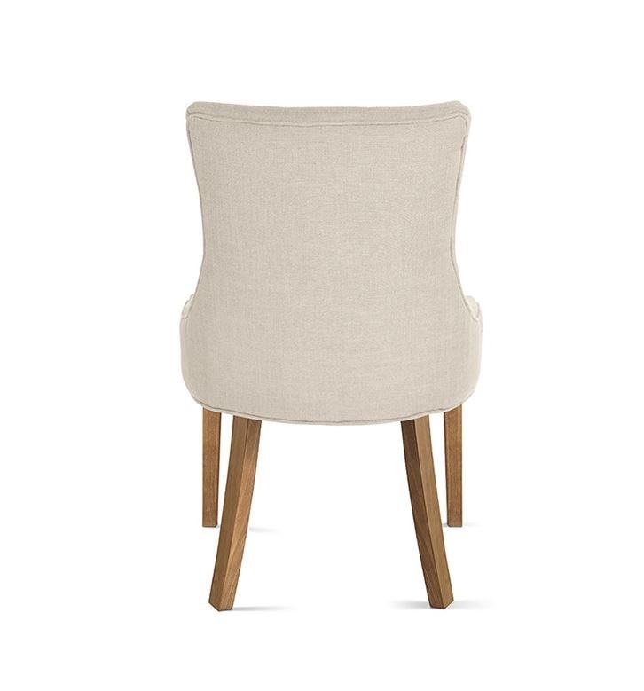 Lot de 2 chaises capitonnées tissu beige CONSTANCE