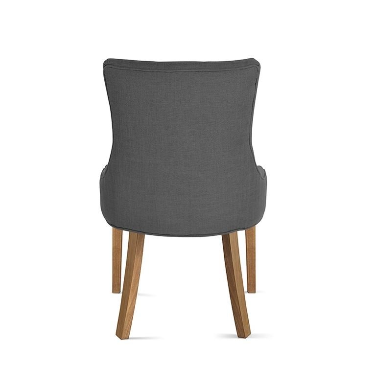 Lot de 2 chaises capitonnées tissu gris CONSTANCE