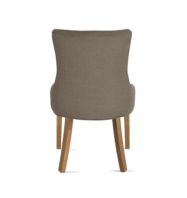 Lot de 2 chaises capitonnées tissu taupe CONSTANCE