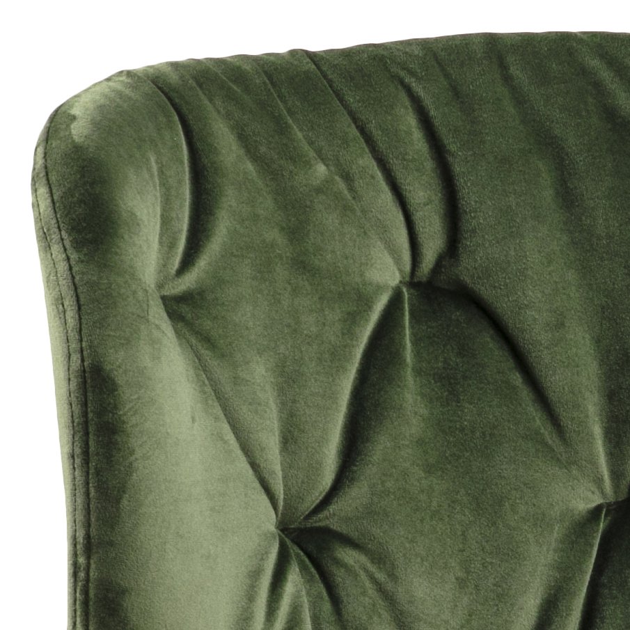 Lot de 2 chaises capitonnées velours vert moderne CELESTE