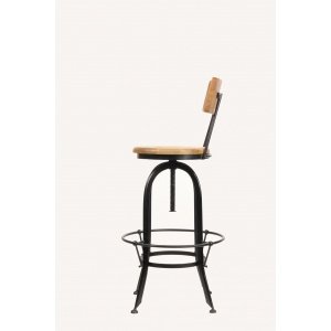 Chaise de bar industrielle bois et métal KURT