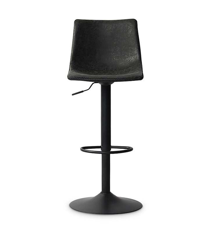 Lot de 2 chaises de bar industrielle réglable noire ORLANDO