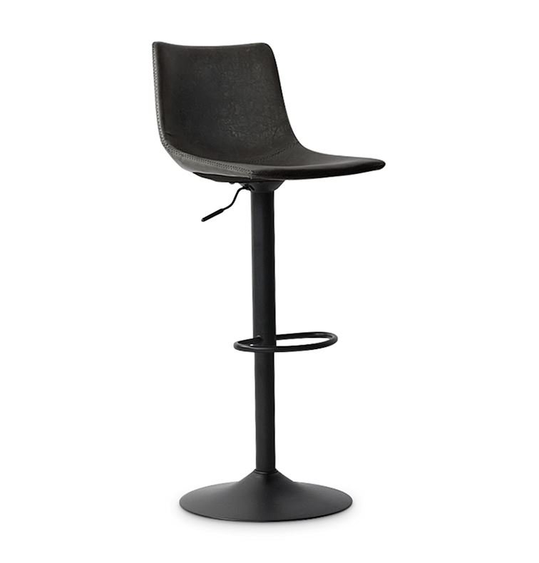 Lot de 2 chaises de bar industrielle réglable noire ORLANDO