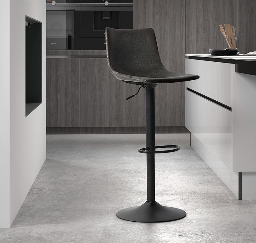 Lot de 2 chaises de bar industrielle réglable noire ORLANDO