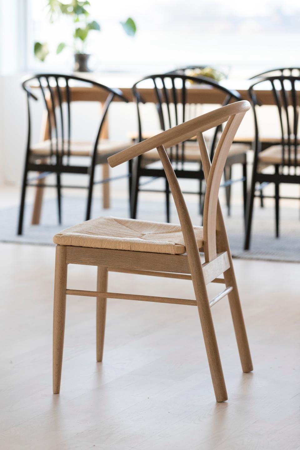 Chaise en bois massif de chêne clair style scandinave (Lot de 2) BJORG