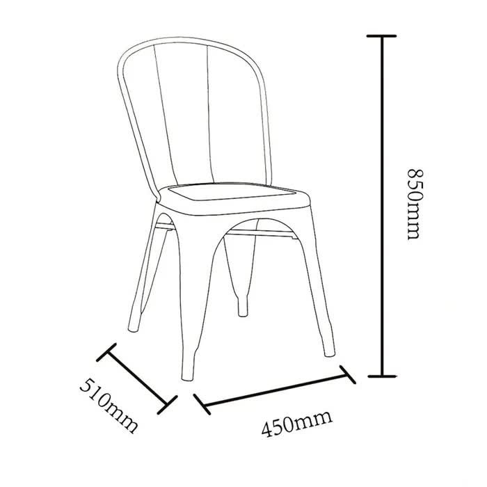 Chaise en métal blanc style industriel (lot de 4) SYREX
