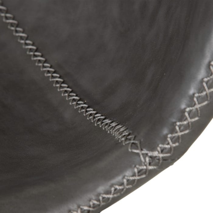 Chaise industrielle grise simili cuir avec surpiqûres (lot de 2) JAKE