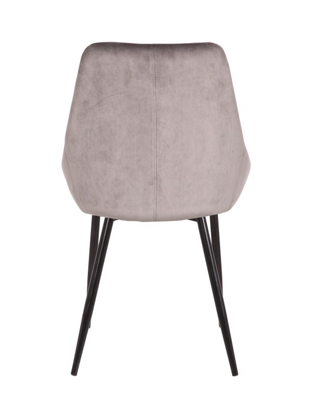 Lot de 2 chaises en velours gris moderne ELEGANCE