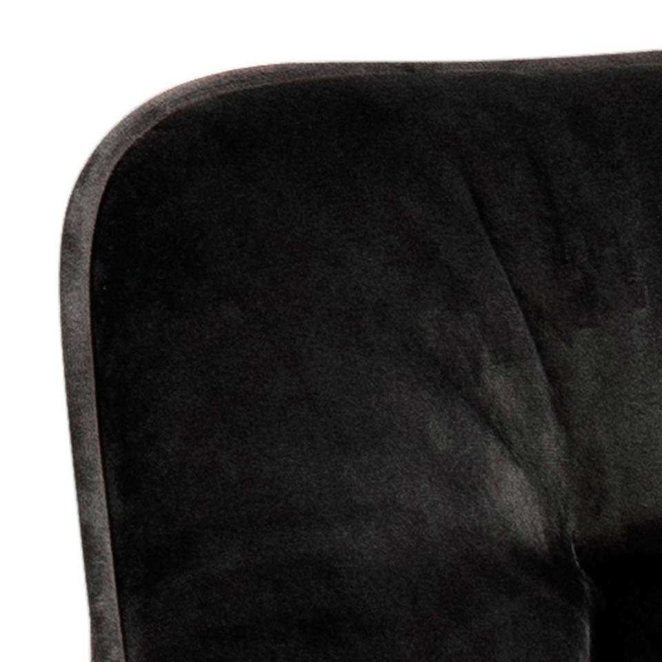 Chaise fauteuil capitonnée en velours noir moderne (Lot de 2) ELSA