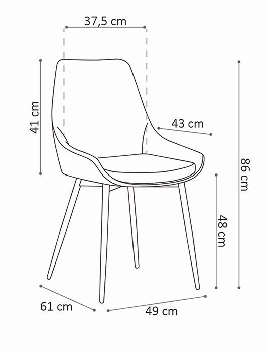 Lot de 2 Chaises industrielles grises SMITH