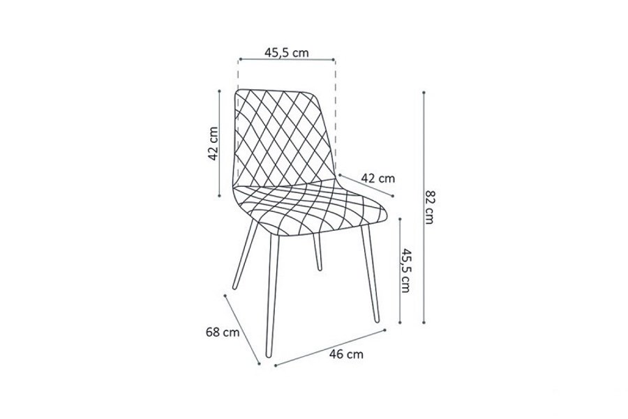 Lot de 2 chaises industrielles effet capitonné marron DAVIS