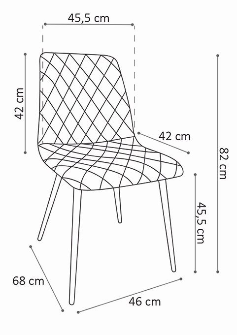 Lot de 2 chaises industrielles grises effet capitonnée DAVIS