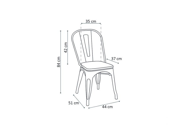 Lot de 2 chaises industrielles métal et bois HIPSTER