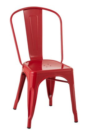 Chaise industrielle rouge en métal (lot de 2) SYREX