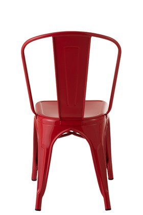 Chaise industrielle rouge en métal (lot de 2) SYREX