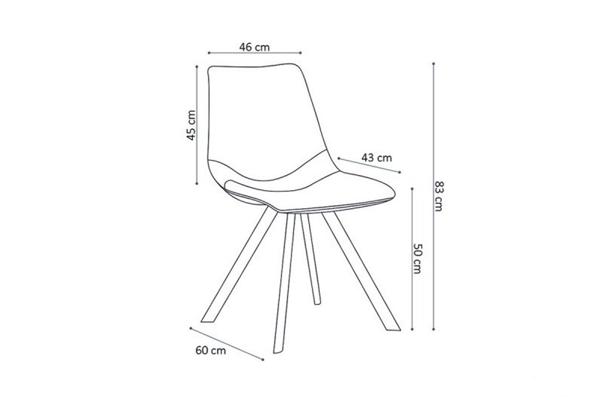 Lot de 2 chaises industrielles grises avec surpiqûres VINTAGE