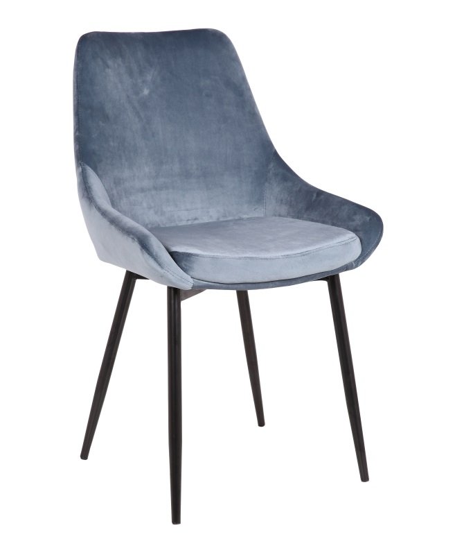 Lot de 2 Chaises modernes bleues en velours ELEGANCE