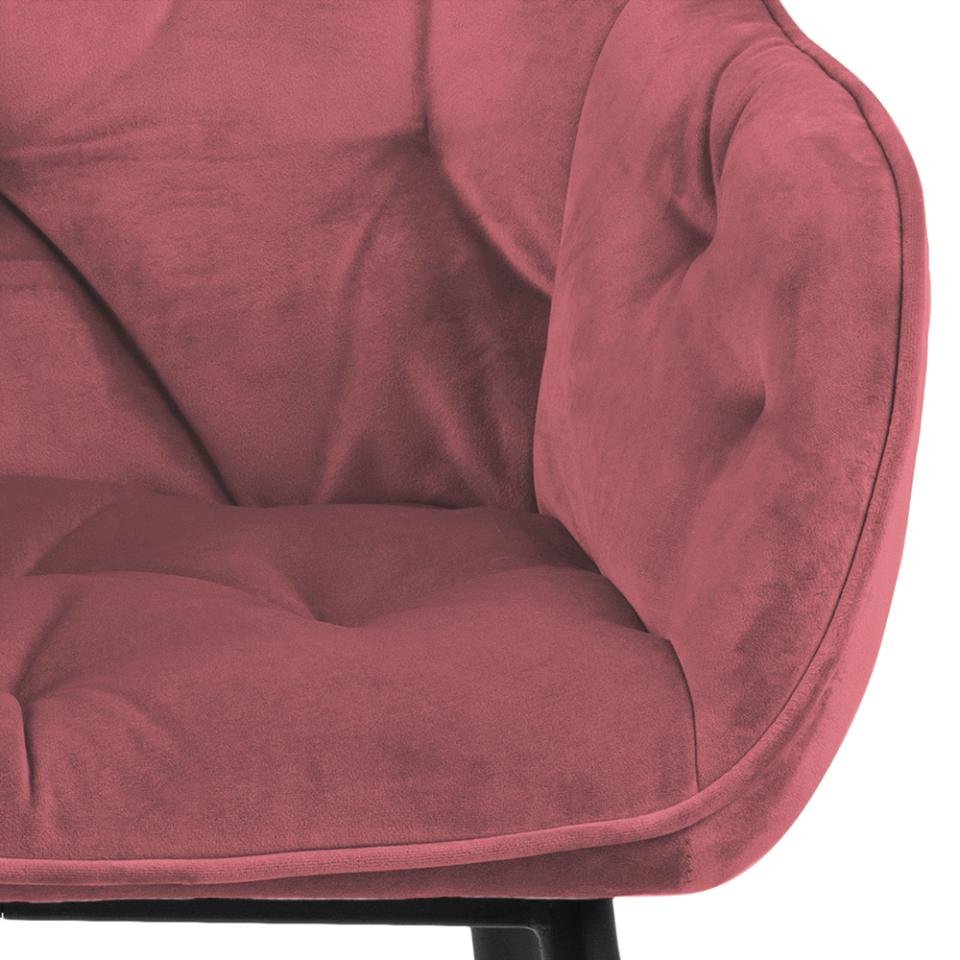 Chaise moderne capitonnée tissu velours corail (vendu par 2) RUSTED