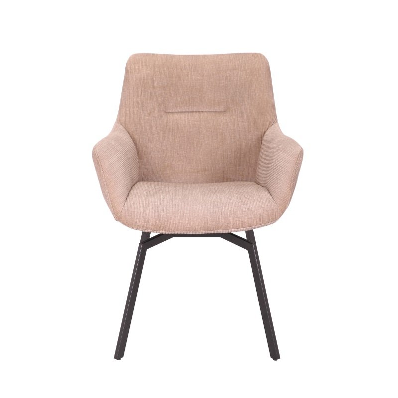 Chaise fauteuil pivotante velours côtelé beige MELINE