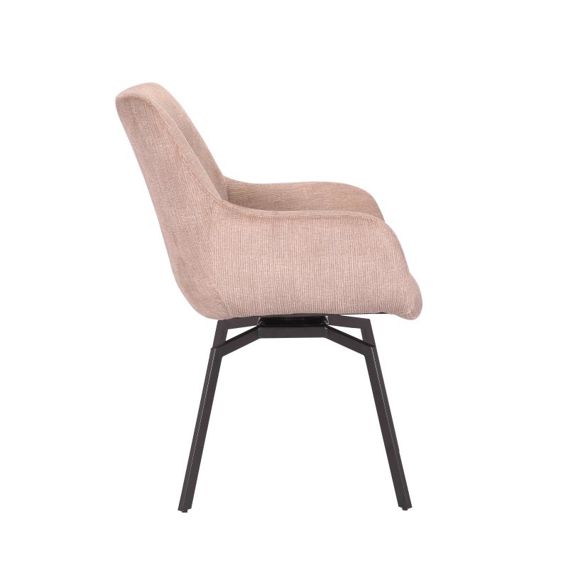 Chaise fauteuil pivotante velours côtelé beige MELINE
